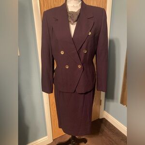 Elegant Purple Women's Blazer And Skirt Suit Set En Avance